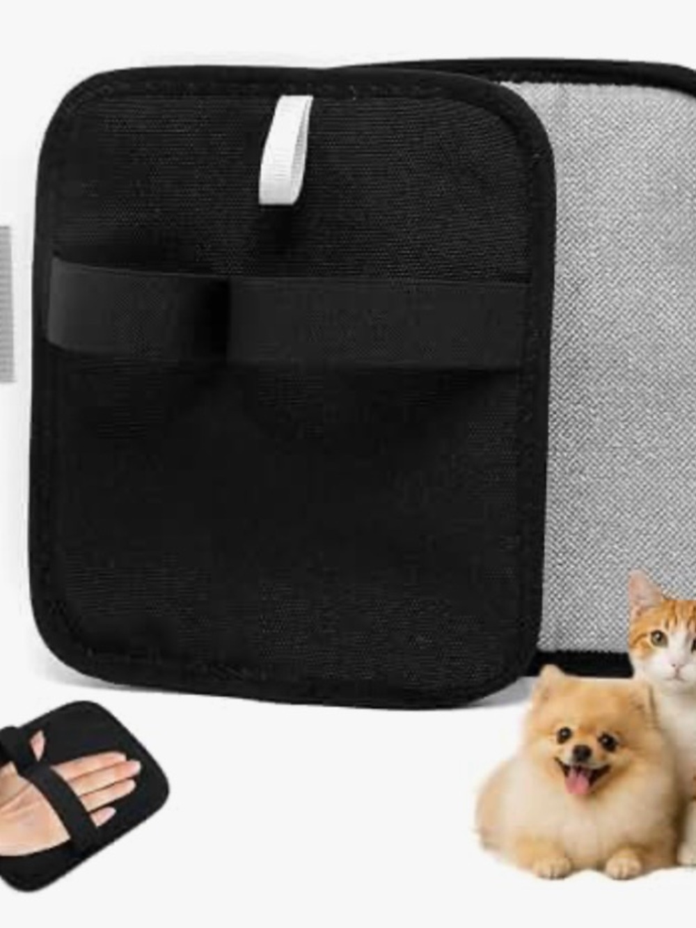Pet Grooming Mitt Brush - Black